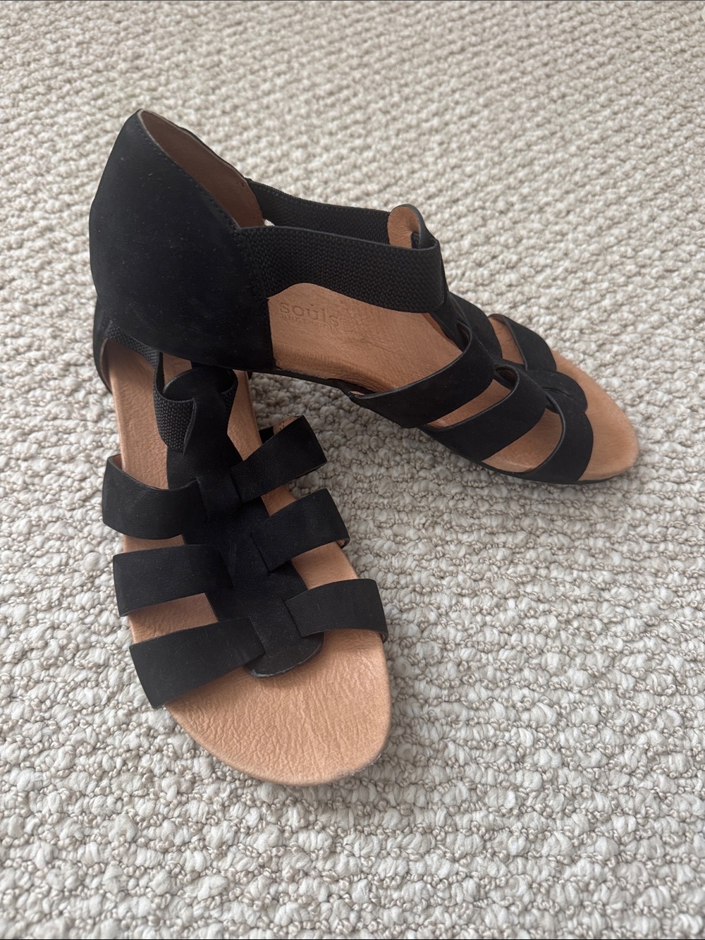 Kenneth Cole Gentle Souls Black Strappy Open-Toe Women’s Sandals